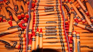 orange crayons