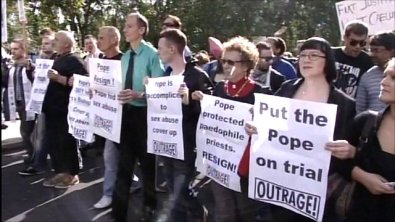 protesting the pope